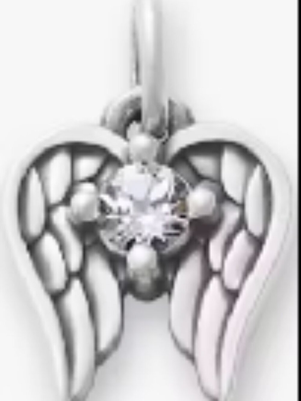 James Avery Lab-Created White Sapphire (April) Angel Wings Birthstone Charm